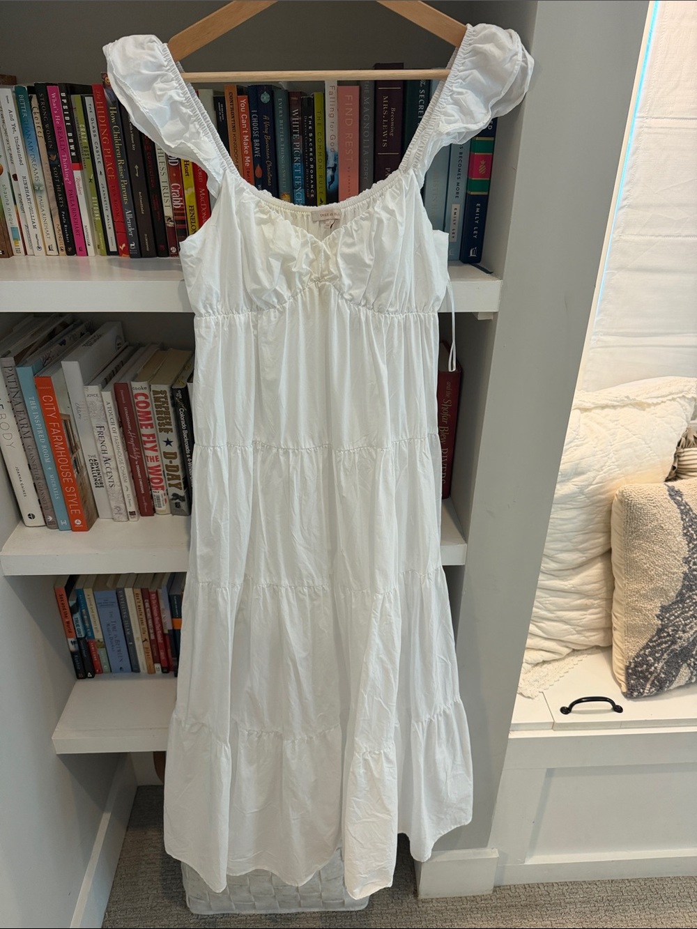 Skies Are Blue White Maxi Dress with Ruffle Straps